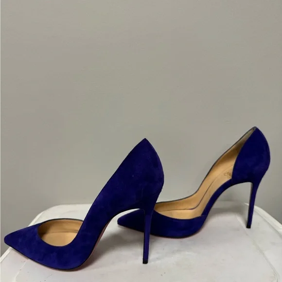 Christian Louboutin Royal Blue Suede Heels - Picture 6 of 8